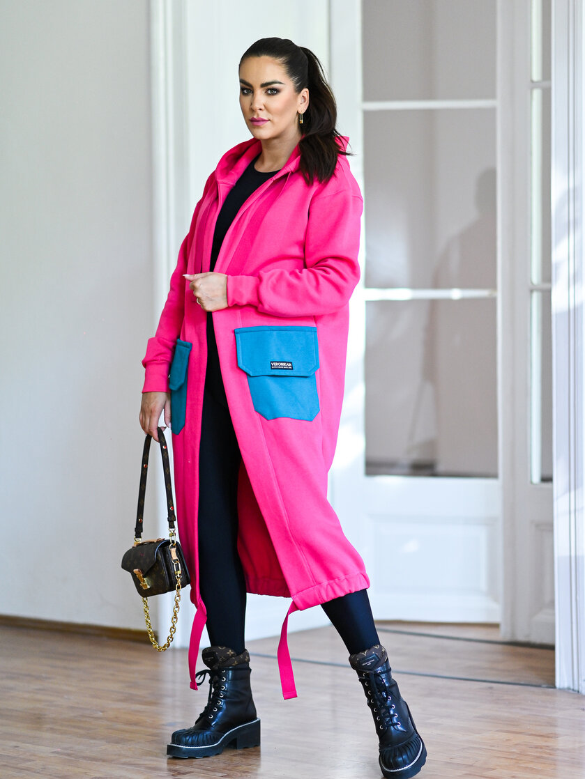 KARDIGAN MAGENTA & OPAL GREEN / 2 DĹŽKY NA VÝBER !