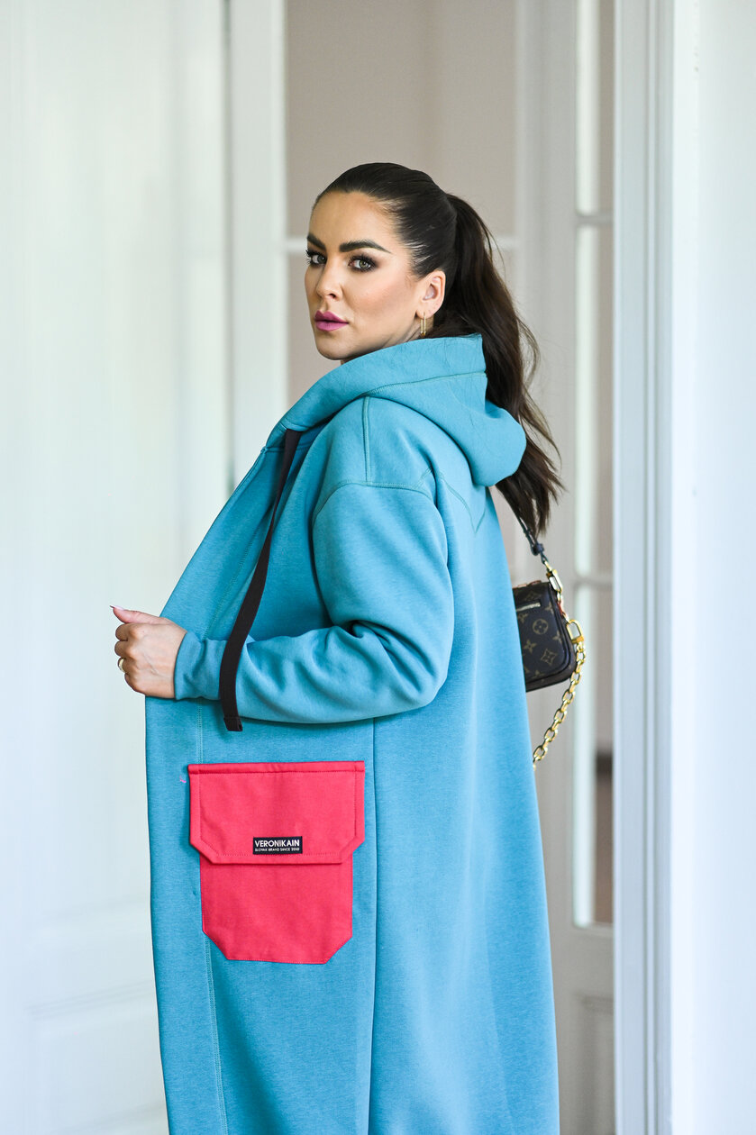 KARDIGAN MINT GREEN & SALMON / 2 DĹŽKY NA VÝBER !
