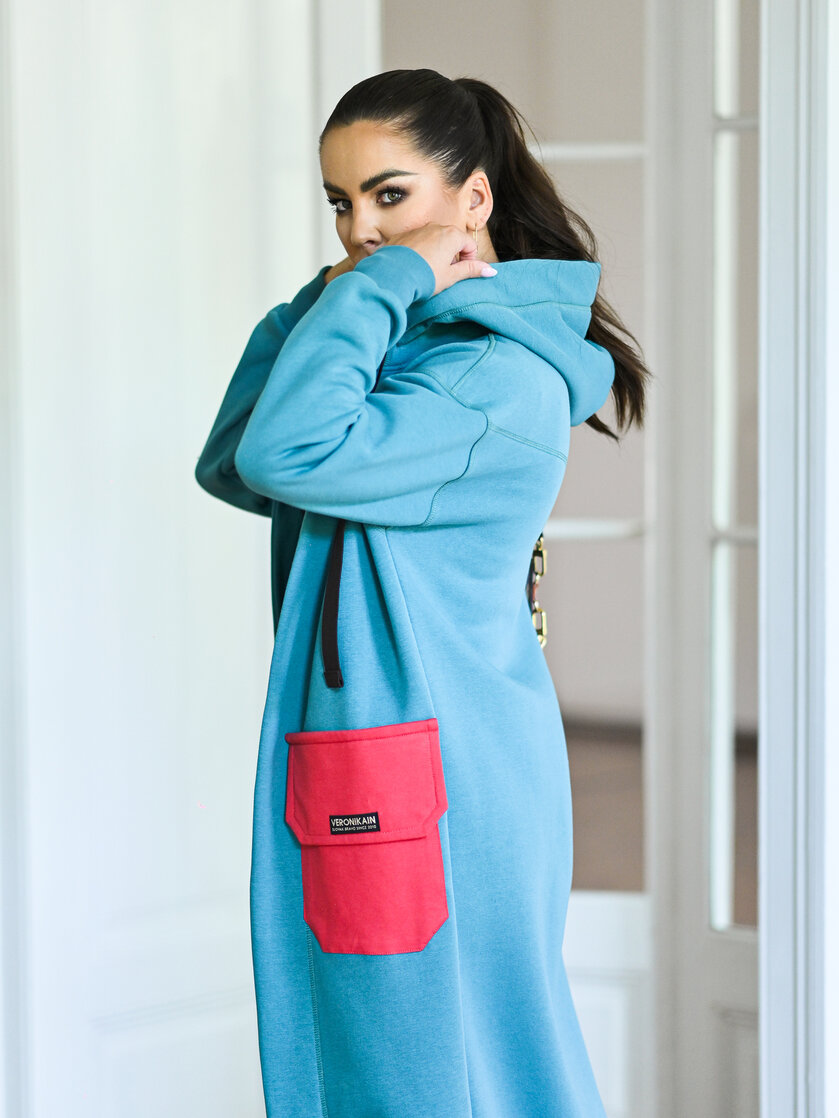 KARDIGAN MINT GREEN & SALMON / 2 DĹŽKY NA VÝBER !