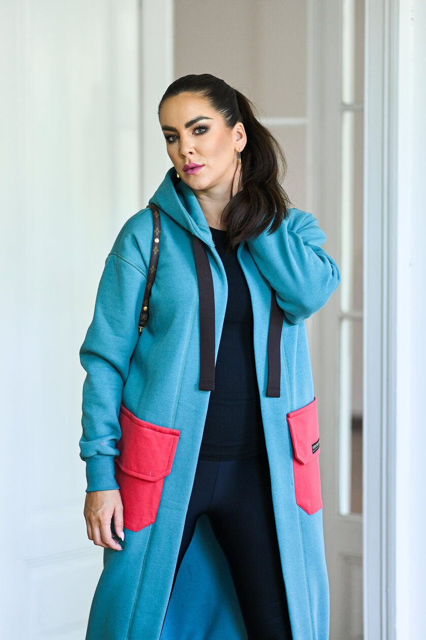 KARDIGAN MINT GREEN & SALMON / 2 DĹŽKY NA VÝBER !