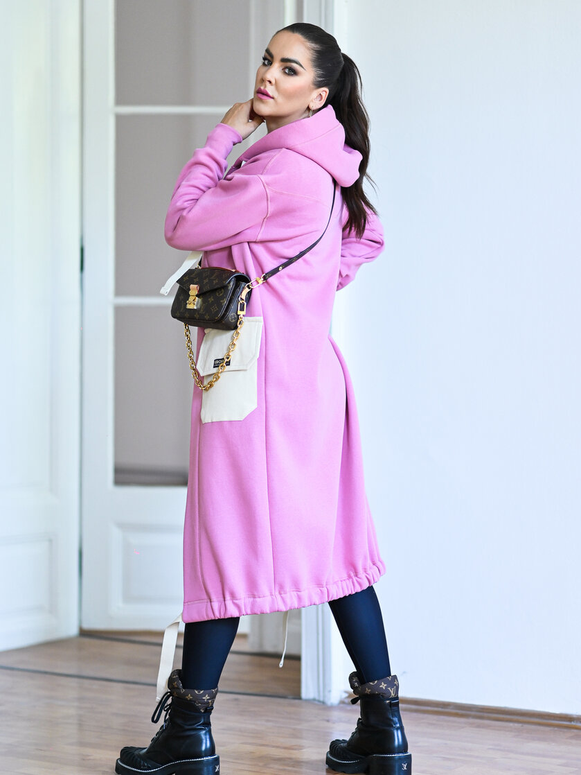 KARDIGAN OLD PINK & IVORY / 2 DĹŽKY NA VÝBER !