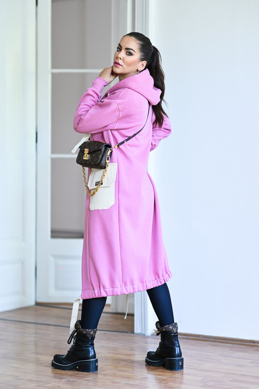 KARDIGAN OLD PINK & IVORY / 2 DĹŽKY NA VÝBER !