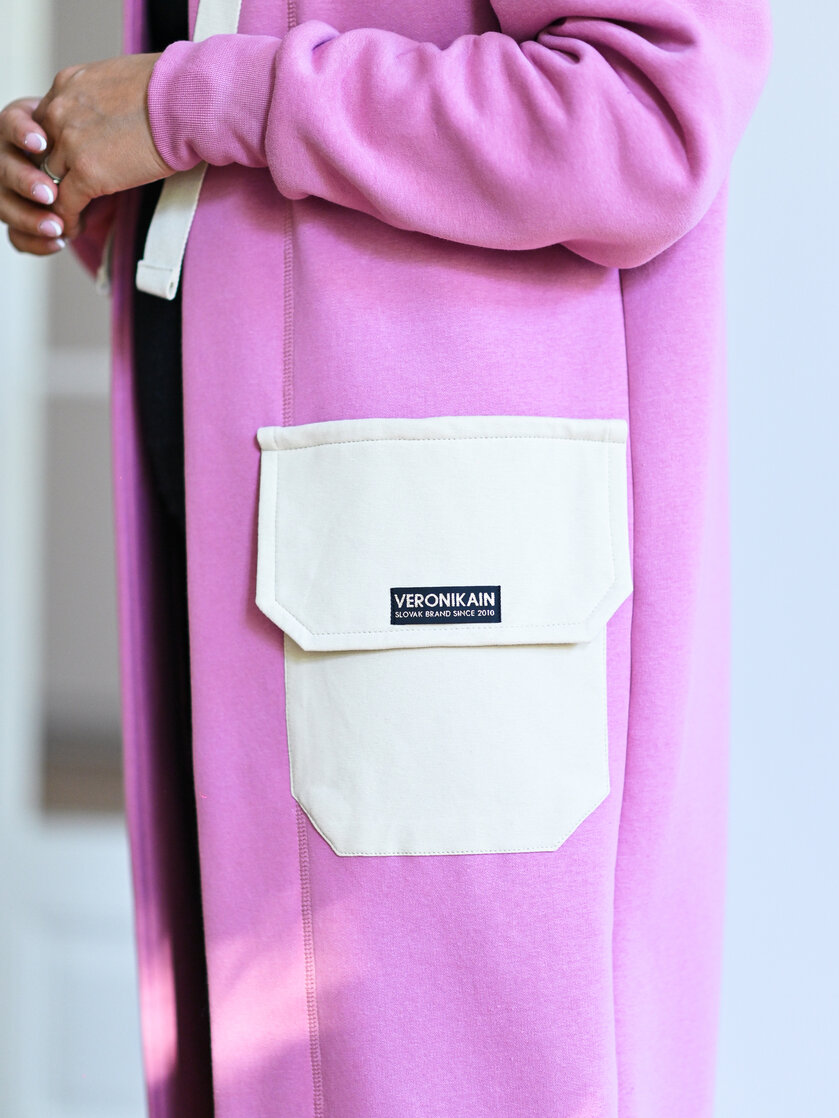 KARDIGAN OLD PINK & IVORY / 2 DĹŽKY NA VÝBER !