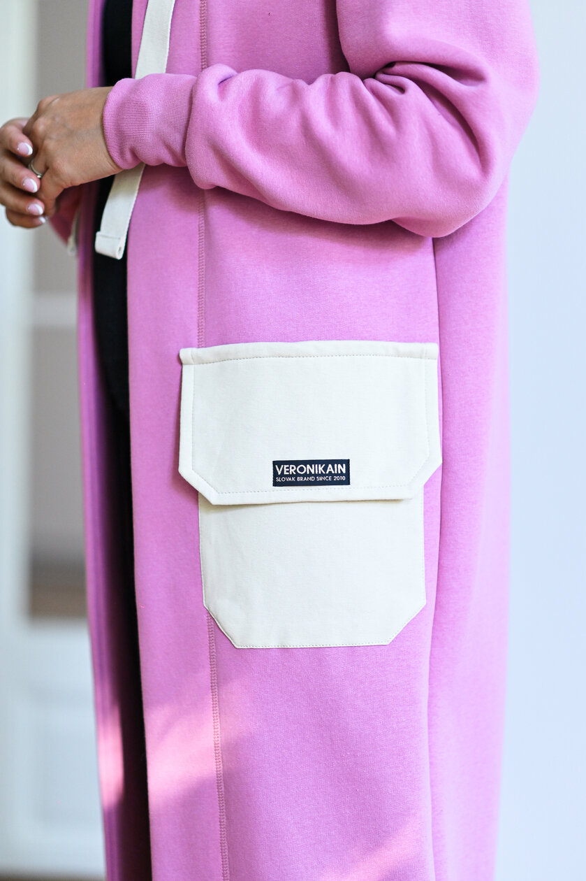 KARDIGAN OLD PINK & IVORY / 2 DĹŽKY NA VÝBER !