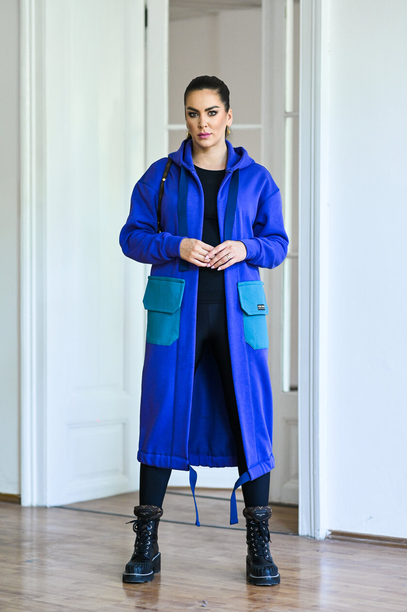 KARDIGAN PURPLE & OPAL GREEN / 2 DĹŽKY NA VÝBER !