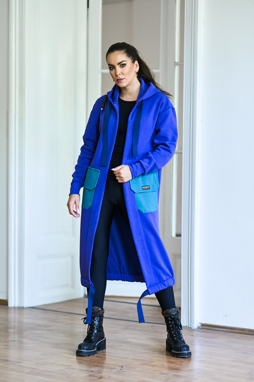 KARDIGAN PURPLE & OPAL GREEN / 2 DĹŽKY NA VÝBER !