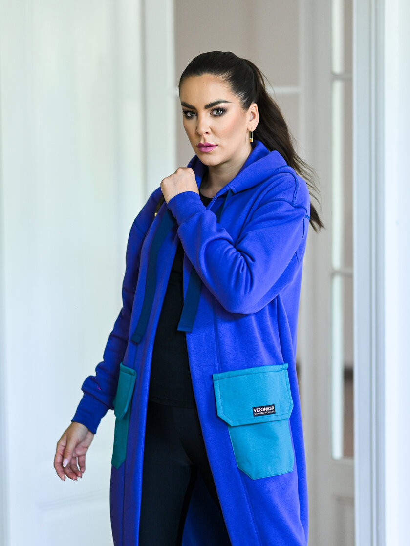 KARDIGAN PURPLE & OPAL GREEN / 2 DĹŽKY NA VÝBER !