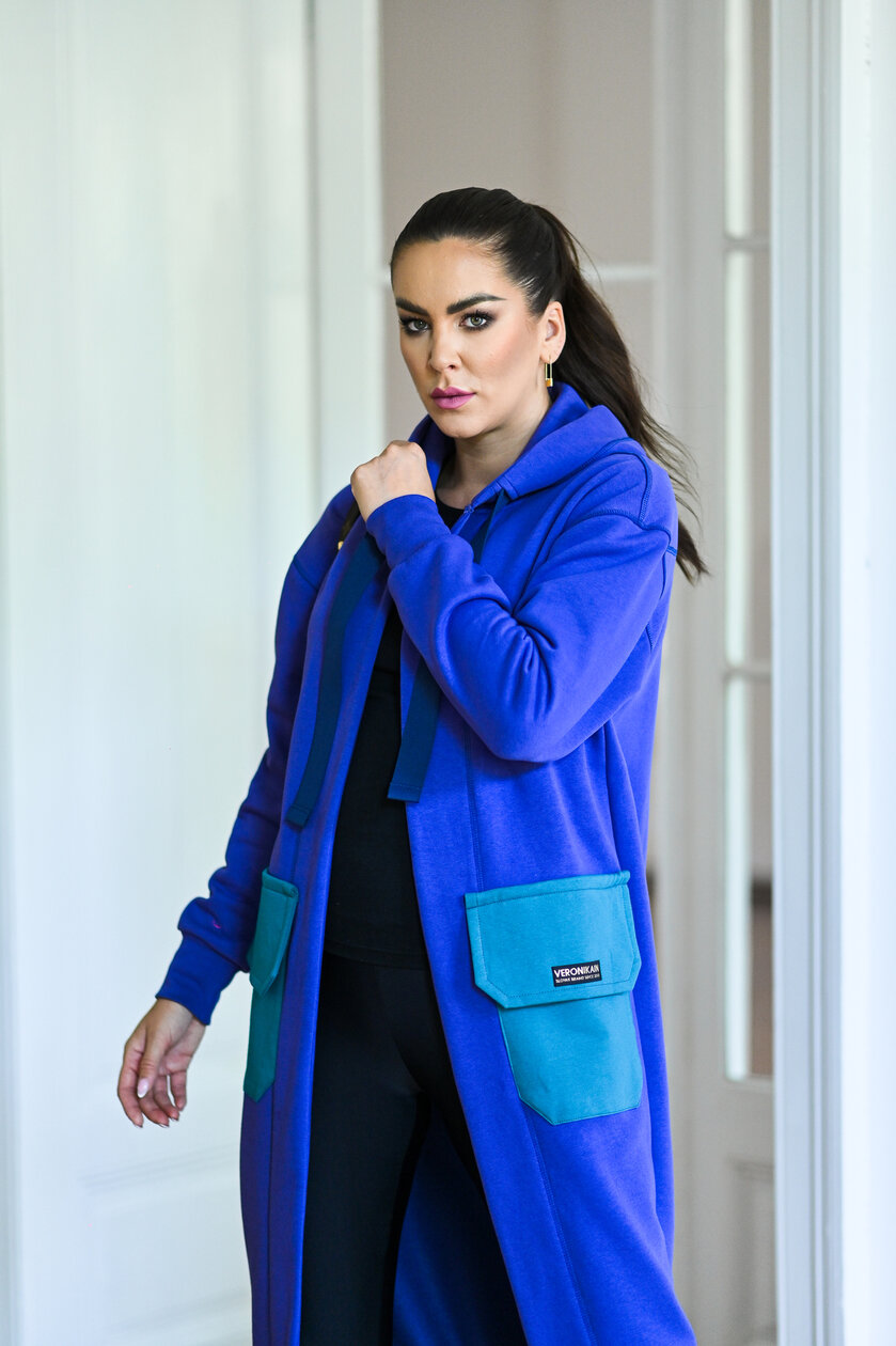 KARDIGAN PURPLE & OPAL GREEN / 2 DĹŽKY NA VÝBER !