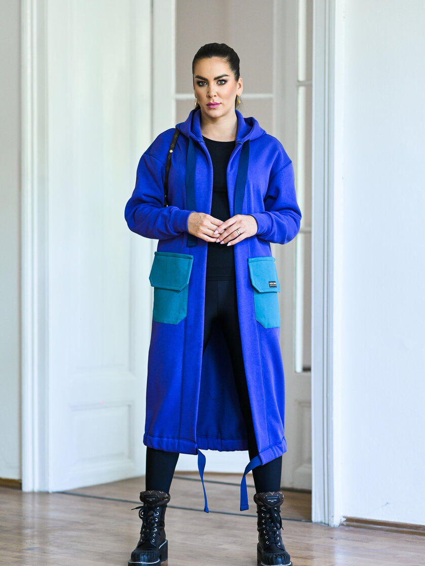 KARDIGAN PURPLE & OPAL GREEN / 2 DĹŽKY NA VÝBER !