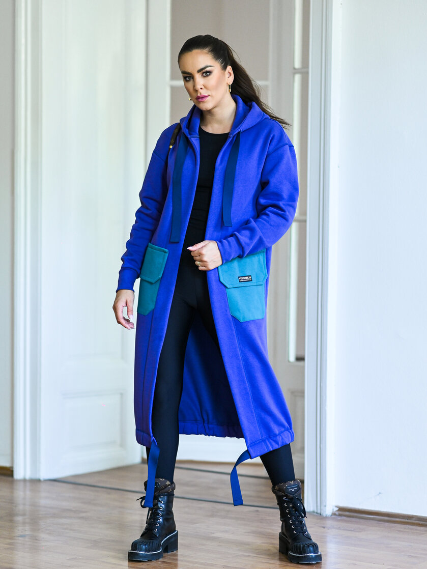 KARDIGAN PURPLE & OPAL GREEN / 2 DĹŽKY NA VÝBER !