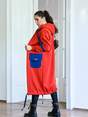 KARDIGAN TERRACOTTA & MIDNIGHT BLUE / 2 DĹŽKY NA VÝBER !