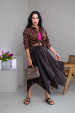 MIDI CÍPOVÁ SUKŇA “LUNA” - HLADKÁ