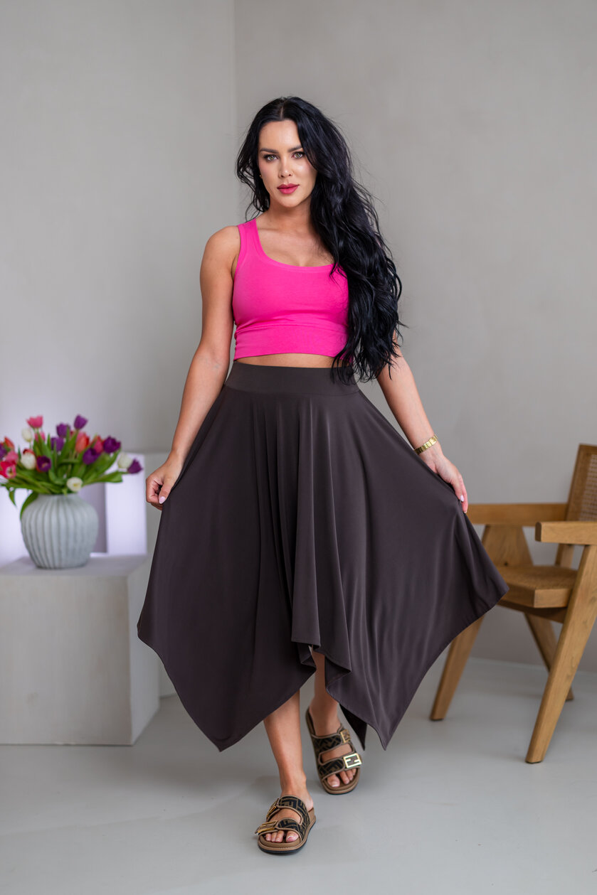 MIDI CÍPOVÁ SUKŇA “LUNA” - HLADKÁ