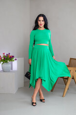 MIDI CÍPOVÁ SUKŇA “LUNA” - HLADKÁ