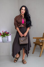 MIDI CÍPOVÁ SUKŇA “LUNA” - HLADKÁ