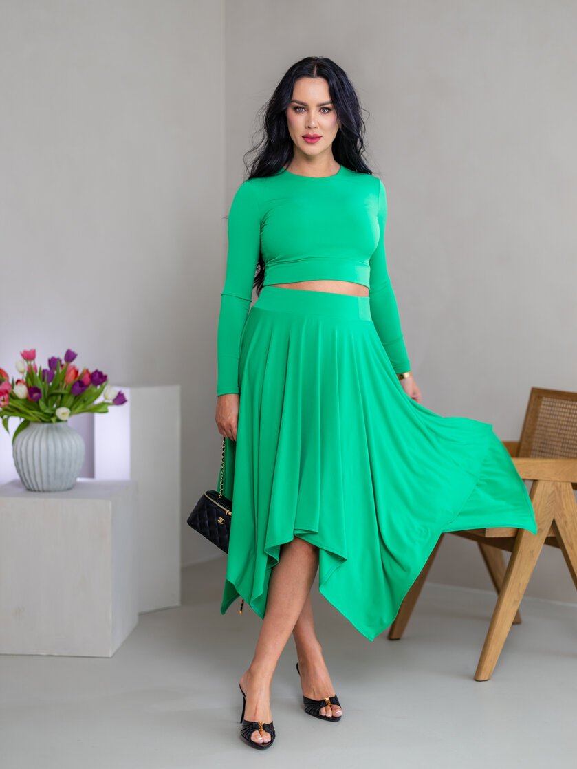 MIDI CÍPOVÁ SUKŇA “LUNA” - HLADKÁ