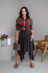 MIDI CÍPOVÁ SUKŇA “LUNA” - HLADKÁ