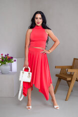 MIDI CÍPOVÁ SUKŇA “LUNA” - HLADKÁ