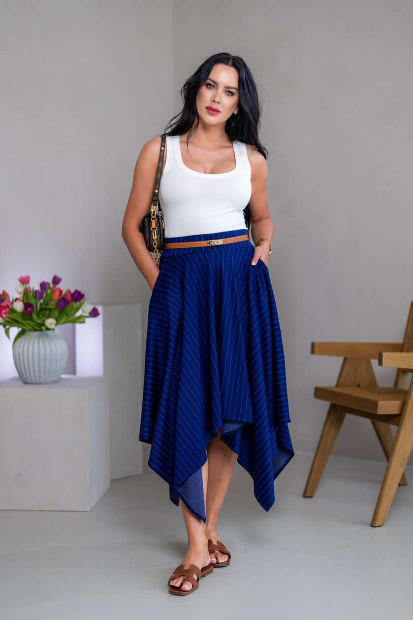 MIDI CÍPOVÁ SUKŇA “LUNA” S VRECKAMI