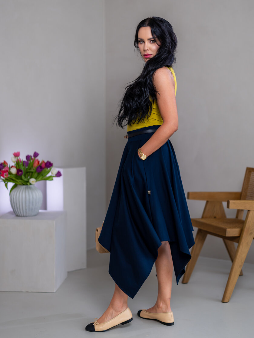 MIDI CÍPOVÁ SUKŇA “LUNA” S VRECKAMI