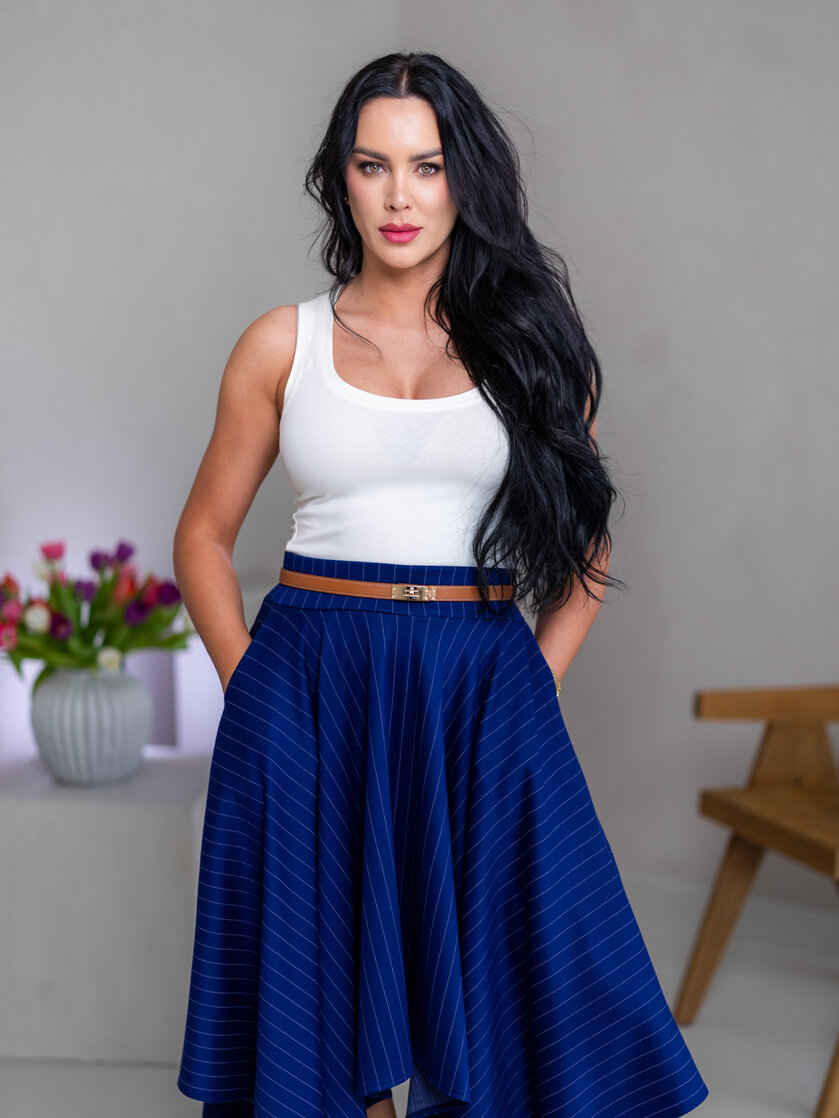 MIDI CÍPOVÁ SUKŇA “LUNA” S VRECKAMI