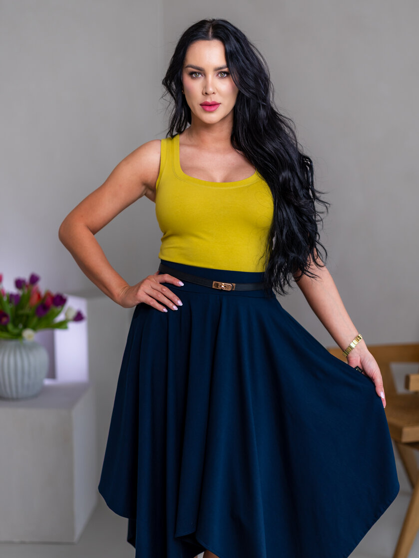 MIDI CÍPOVÁ SUKŇA “LUNA” S VRECKAMI