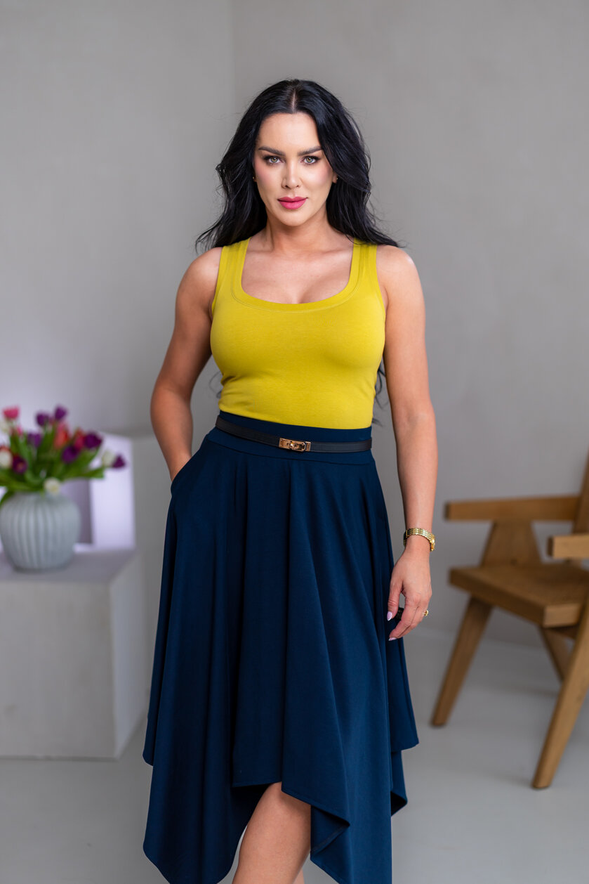 MIDI CÍPOVÁ SUKŇA “LUNA” S VRECKAMI