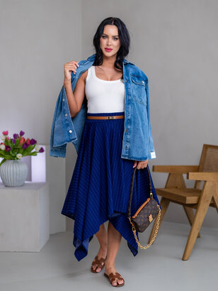 MIDI CÍPOVÁ SUKŇA “LUNA” S VRECKAMI