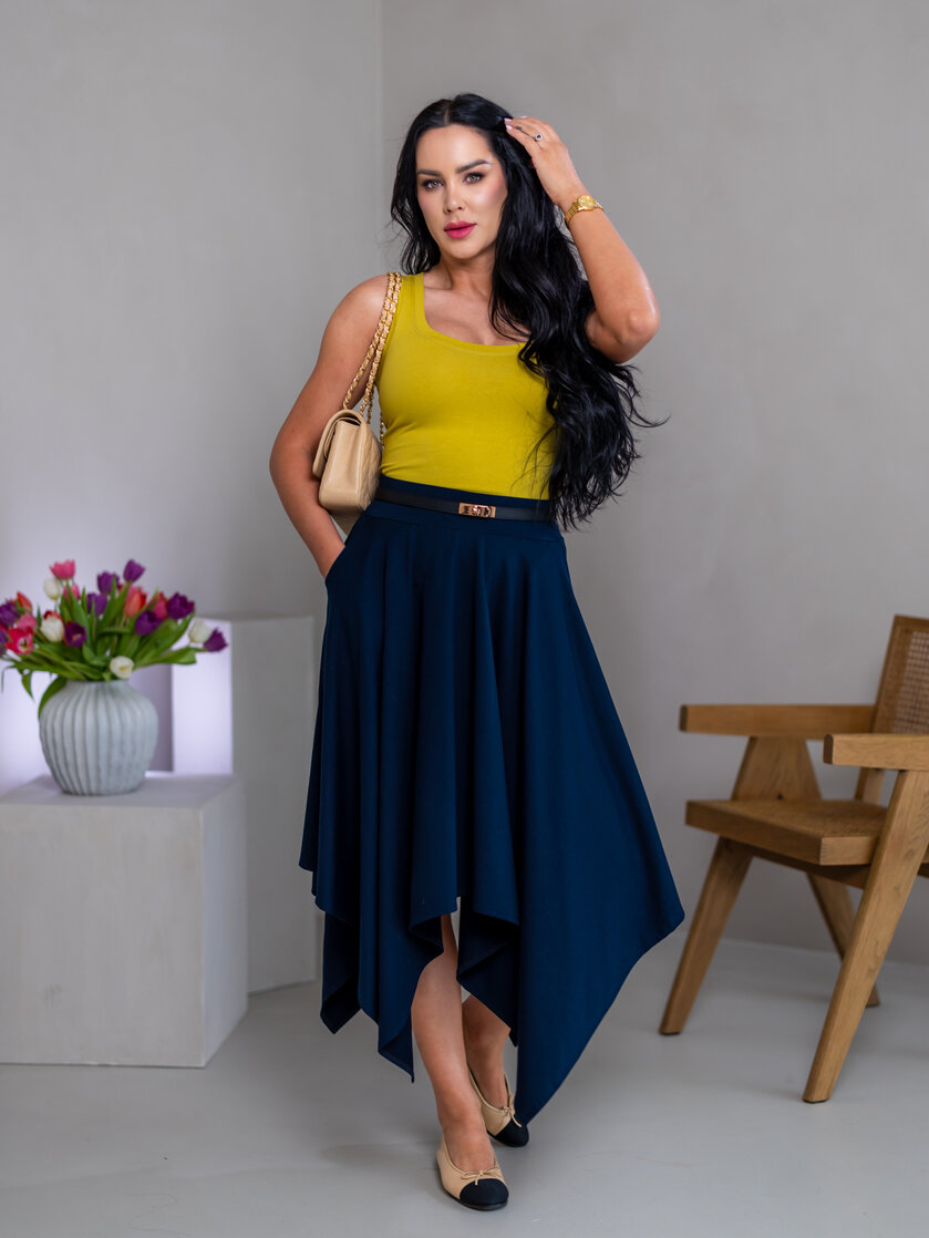 MIDI CÍPOVÁ SUKŇA “LUNA” S VRECKAMI