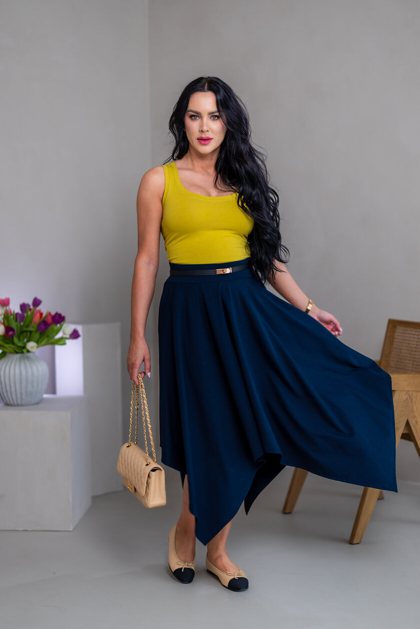 MIDI CÍPOVÁ SUKŇA “LUNA” S VRECKAMI