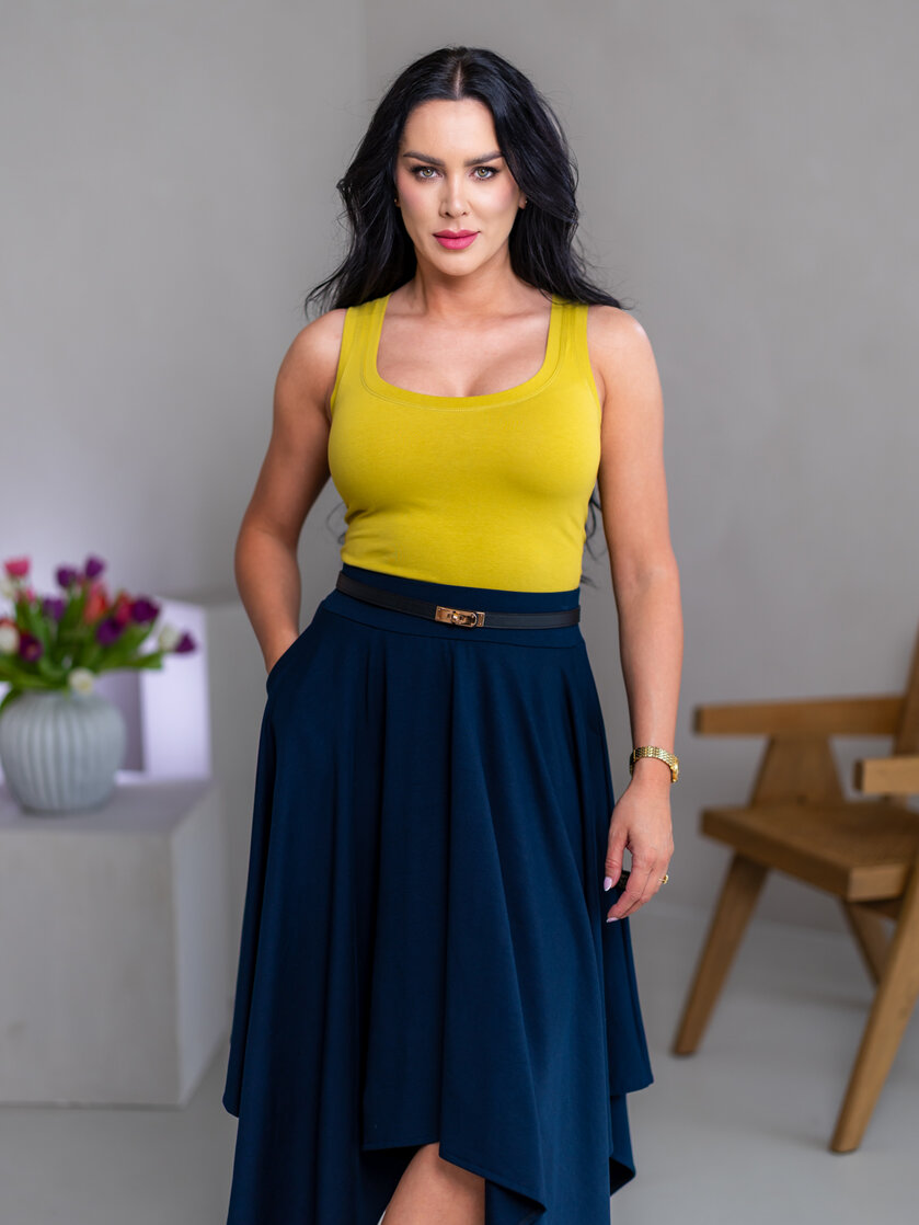 MIDI CÍPOVÁ SUKŇA “LUNA” S VRECKAMI