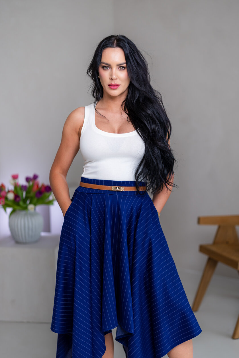 MIDI CÍPOVÁ SUKŇA “LUNA” S VRECKAMI