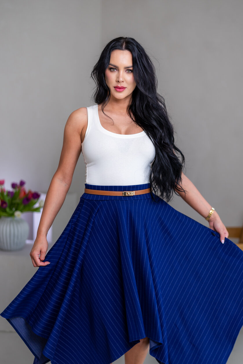 MIDI CÍPOVÁ SUKŇA “LUNA” S VRECKAMI