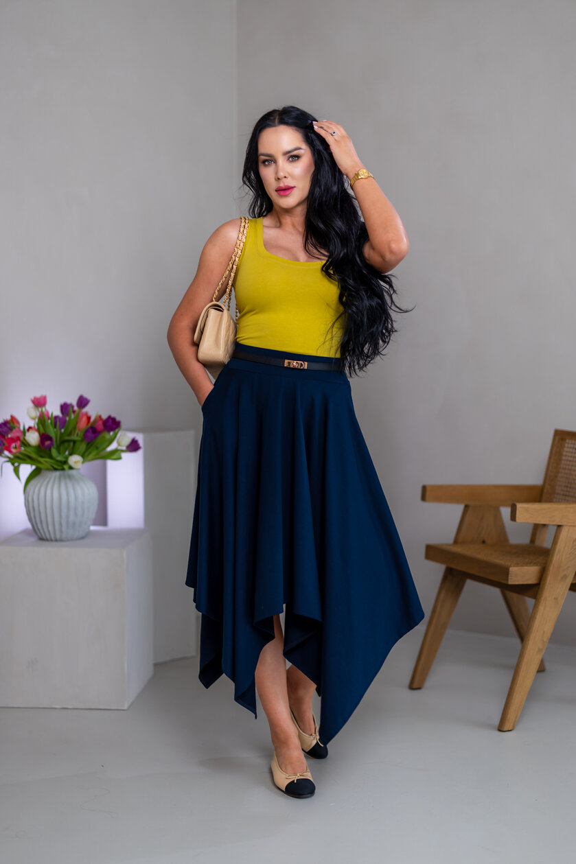 MIDI CÍPOVÁ SUKŇA “LUNA” S VRECKAMI