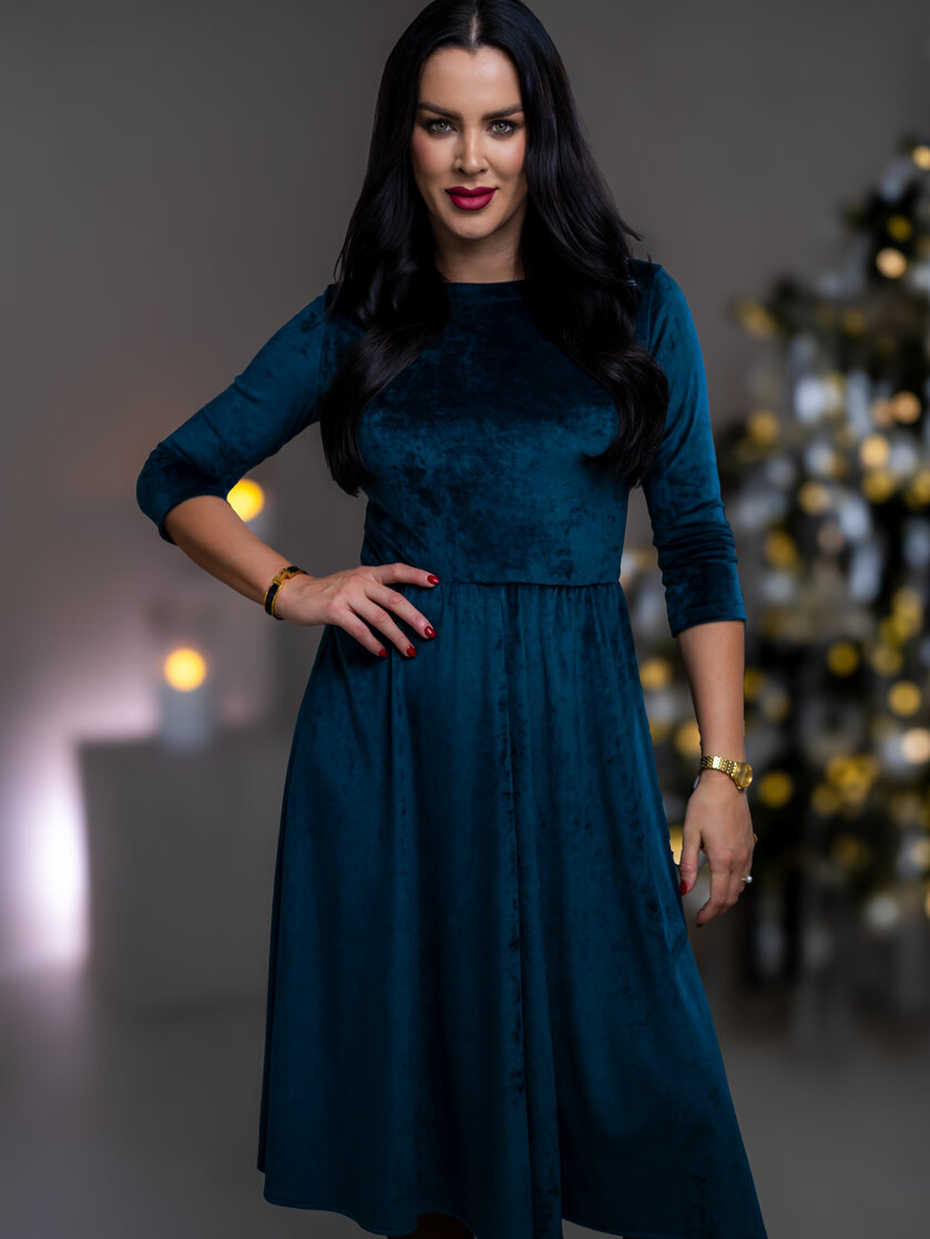 MIDI ŠATY “JULIET” S LODIČKOVÝM VÝSTRIHOM