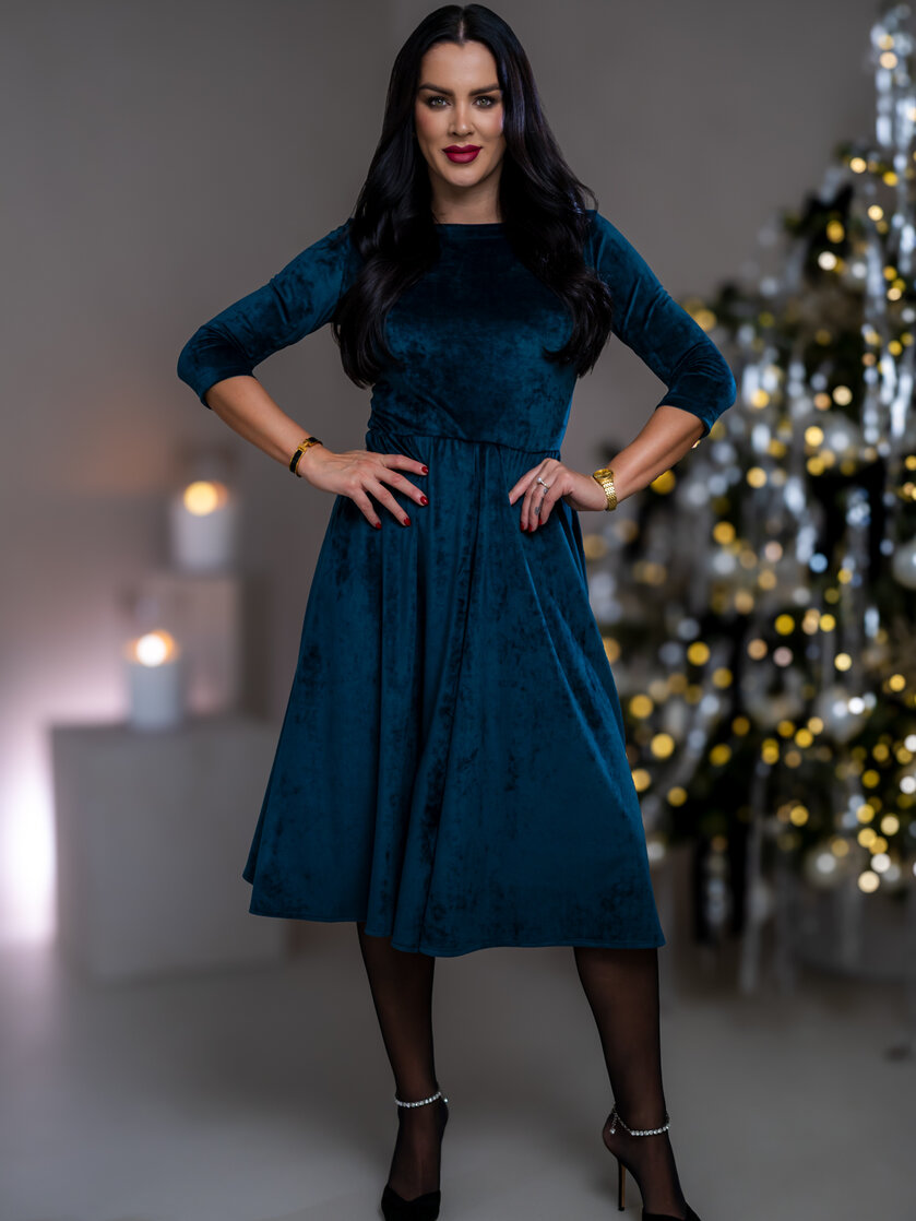 MIDI ŠATY “JULIET” S LODIČKOVÝM VÝSTRIHOM