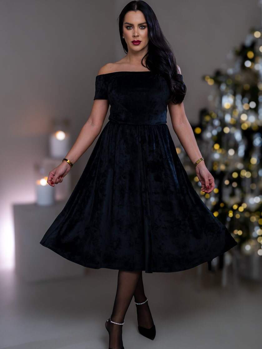 MIDI ŠATY “JULIET” S ODHALENÝMI RAMENAMI