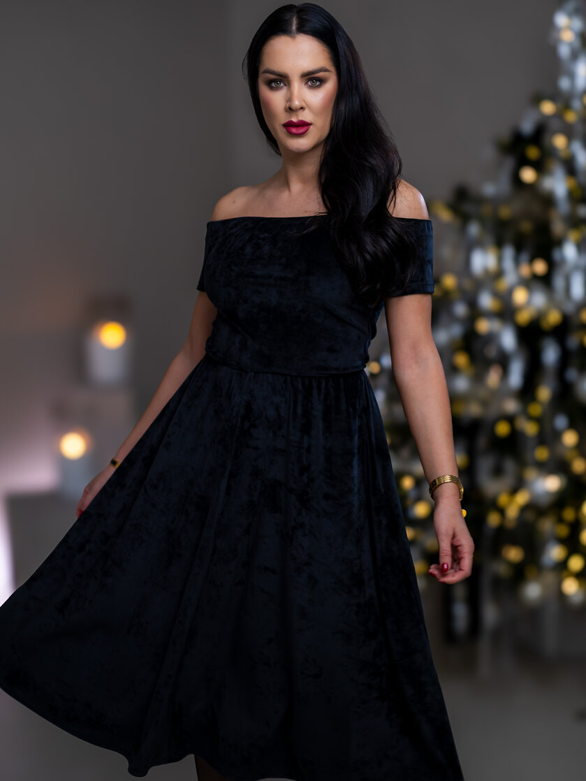 MIDI ŠATY “JULIET” S ODHALENÝMI RAMENAMI