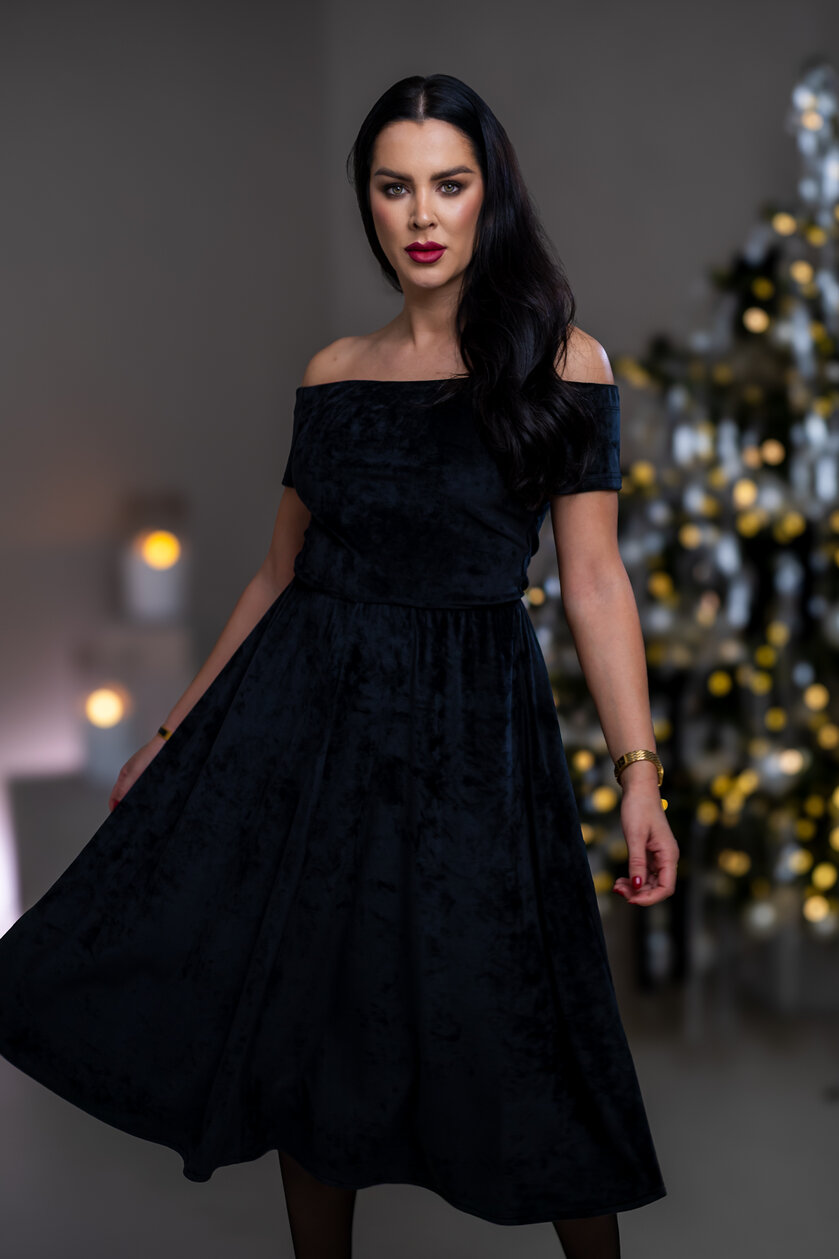 MIDI ŠATY “JULIET” S ODHALENÝMI RAMENAMI