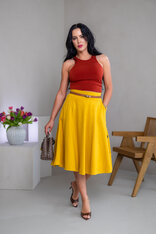 MIDI SUKŇA “BELLA” S VRECKAMI