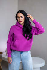 MIERNE OVERSIZE MIKINA “KARLA” - S VRECKOM A KAPUCŇOU