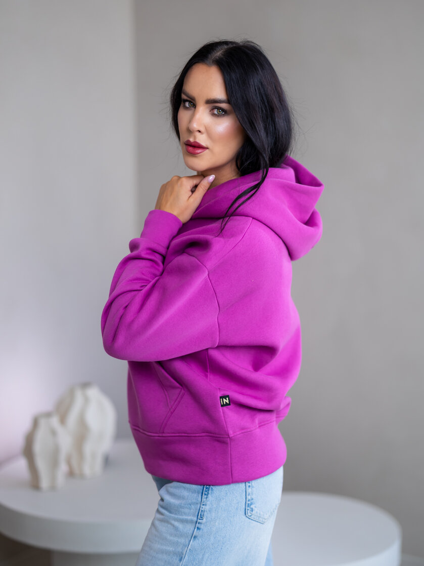 MIERNE OVERSIZE MIKINA “KARLA” - S VRECKOM A KAPUCŇOU
