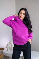 MIERNE OVERSIZE MIKINA “KARLA” - S VRECKOM A KAPUCŇOU