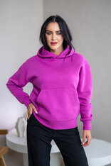 MIERNE OVERSIZE MIKINA “KARLA” - S VRECKOM A KAPUCŇOU