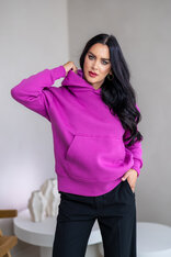 MIERNE OVERSIZE MIKINA “KARLA” - S VRECKOM A KAPUCŇOU