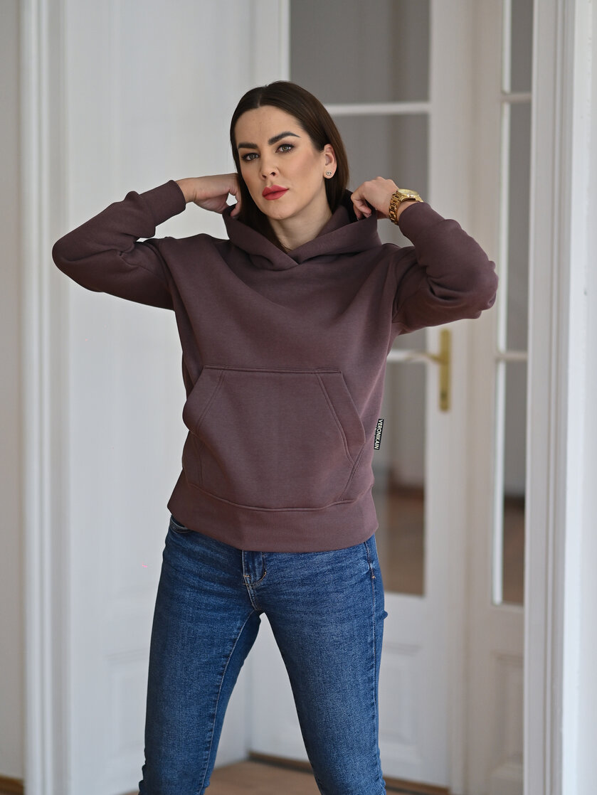 MIERNE OVERSIZE MIKINA S KLOKANOM A KAPUCŇOU “KARLA”