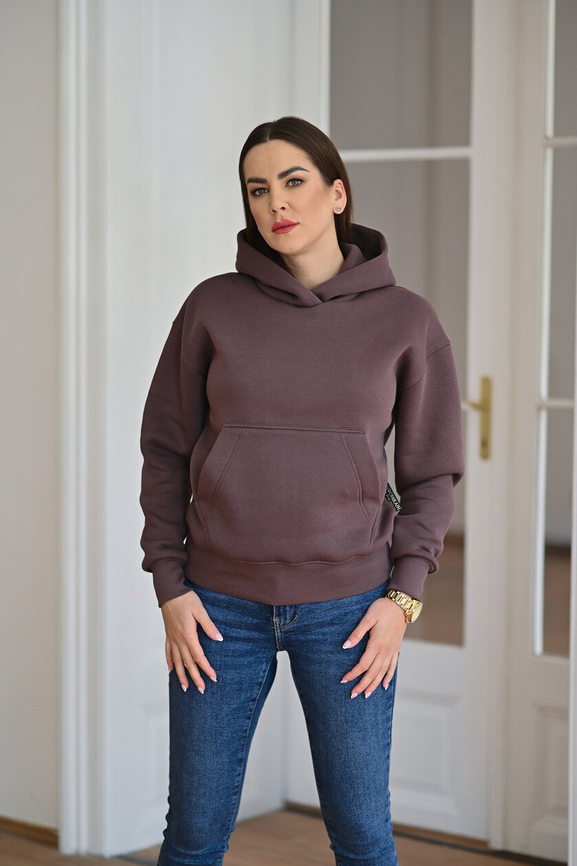 MIERNE OVERSIZE MIKINA S KLOKANOM A KAPUCŇOU “KARLA”