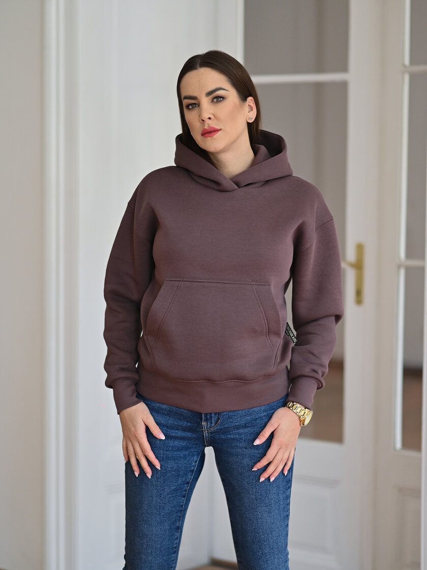MIERNE OVERSIZE MIKINA S KLOKANOM A KAPUCŇOU “KARLA”