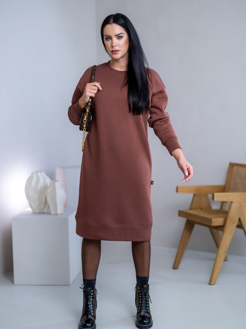 MIERNE VOĽNÉ MIKINOŠATY “KARLA” - HLADKÉ - MIDI DĹŽKA