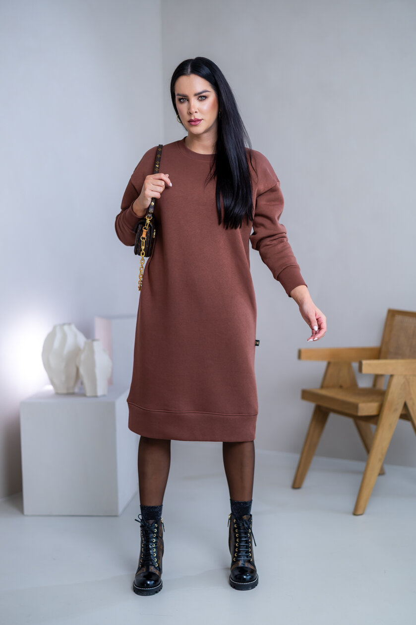 MIERNE VOĽNÉ MIKINOŠATY “KARLA” - HLADKÉ - MIDI DĹŽKA